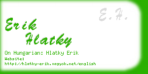 erik hlatky business card